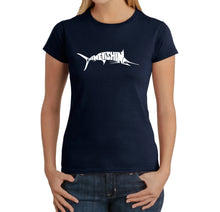 Load image into Gallery viewer, Marlin Gone Fishing - Women&#39;s Word Art T-Shirt