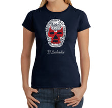 Load image into Gallery viewer, MEXICAN WRESTLING MASK - Women&#39;s Word Art T-Shirt