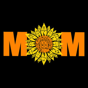 Mom Sunflower  - Women's Raglan Word Art T-Shirt