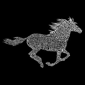 Horse Breeds - Women's Word Art Hooded Sweatshirt