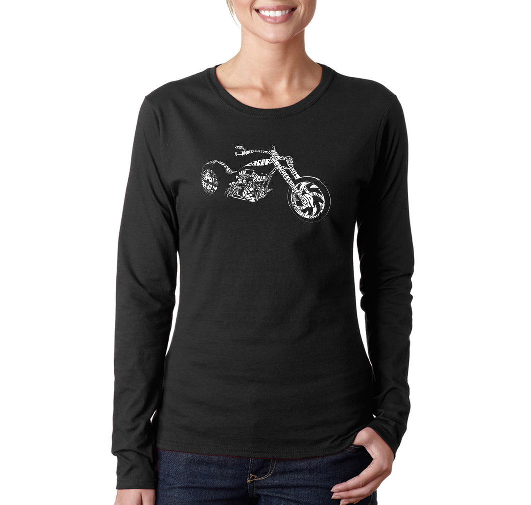 MOTORCYCLE - Women's Word Art Long Sleeve T-Shirt