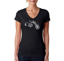 Load image into Gallery viewer, MOTORCYCLE - Women&#39;s Word Art V-Neck T-Shirt