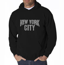 Load image into Gallery viewer, NYC NEIGHBORHOODS - Men&#39;s Word Art Hooded Sweatshirt