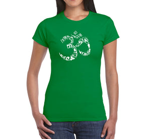 THE OM SYMBOL OUT OF YOGA POSES - Women's Word Art T-Shirt