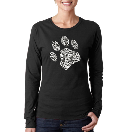 Dog Paw - Women's Word Art Long Sleeve T-Shirt