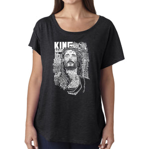 LA Pop Art Women's Dolman Word Art Shirt - JESUS