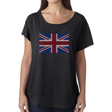 Load image into Gallery viewer, LA Pop Art Women&#39;s Dolman Cut Word Art Shirt - God Save The Queen