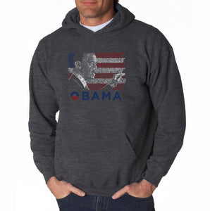 OBAMA AMERICA THE BEAUTIFUL - Men's Word Art Hooded Sweatshirt