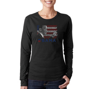 OBAMA AMERICA THE BEAUTIFUL - Women's Word Art Long Sleeve T-Shirt