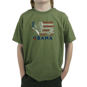 OBAMA AMERICA THE BEAUTIFUL - Boy's Word Art T-Shirt