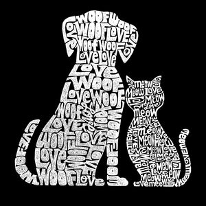 LA Pop Art Girl's Word Art Long Sleeve - Dogs and Cats