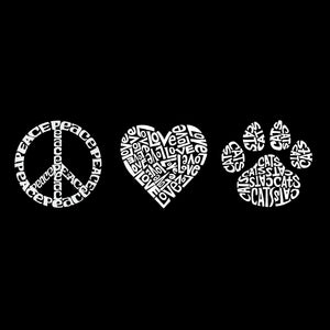 Peace Love Cats  - Men's Word Art Long Sleeve T-Shirt