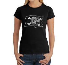 Load image into Gallery viewer, FAMOUS PIRATE CAPTAINS AND SHIPS - Women&#39;s Word Art T-Shirt