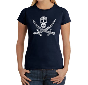 PIRATE CAPTAINS, SHIPS AND IMAGERY - Women's Word Art T-Shirt