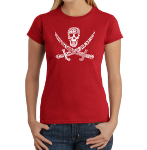 PIRATE CAPTAINS, SHIPS AND IMAGERY - Women's Word Art T-Shirt