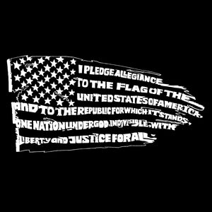 Pledge Of Allegiance Flag - Boy's Word Art Crewneck Sweatshirt