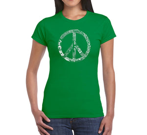 PEACE, LOVE, & MUSIC - Women's Word Art T-Shirt