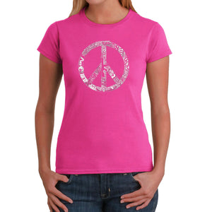 PEACE, LOVE, & MUSIC - Women's Word Art T-Shirt