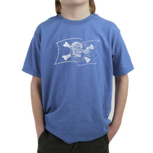 Load image into Gallery viewer, FAMOUS PIRATE CAPTAINS AND SHIPS - Boy&#39;s Word Art T-Shirt