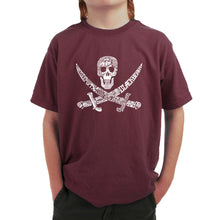 Load image into Gallery viewer, PIRATE CAPTAINS, SHIPS AND IMAGERY - Boy&#39;s Word Art T-Shirt