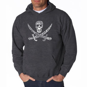 PIRATE CAPTAINS, SHIPS AND IMAGERY - Men's Word Art Hooded Sweatshirt
