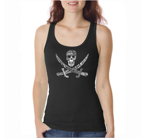 PIRATE CAPTAINS, SHIPS AND IMAGERY  - Women's Word Art Tank Top