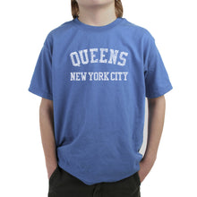 Load image into Gallery viewer, POPULAR NEIGHBORHOODS IN QUEENS, NY - Boy&#39;s Word Art T-Shirt