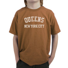 Load image into Gallery viewer, POPULAR NEIGHBORHOODS IN QUEENS, NY - Boy&#39;s Word Art T-Shirt