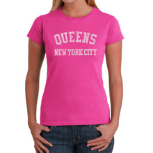 Load image into Gallery viewer, POPULAR NEIGHBORHOODS IN QUEENS, NY - Women&#39;s Word Art T-Shirt