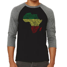 Load image into Gallery viewer, Countries in Africa - Men&#39;s Raglan Baseball Word Art T-Shirt