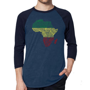 Countries in Africa - Men's Raglan Baseball Word Art T-Shirt