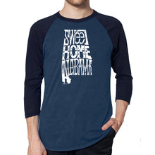 Load image into Gallery viewer, Sweet Home Alabama - Men&#39;s Raglan Baseball Word Art T-Shirt