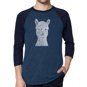 Alpaca - Men's Raglan Baseball Word Art T-Shirt