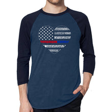 Load image into Gallery viewer, American Woman  - Men&#39;s Raglan Baseball Word Art T-Shirt