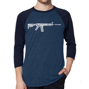 AR15 2nd Amendment Word Art - Men's Raglan Baseball Word Art T-Shirt
