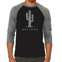 Load image into Gallery viewer, Arizona Cities - Men&#39;s Raglan Baseball Word Art T-Shirt