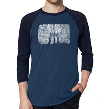 Load image into Gallery viewer, Brooklyn Bridge - Men&#39;s Raglan Baseball Word Art T-Shirt