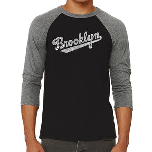 Brooklyn Neighborhoods  - Men's Raglan Baseball Word Art T-Shirt