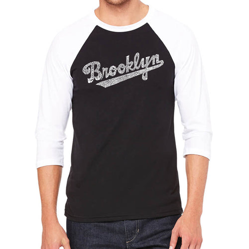 Brooklyn Neighborhoods  - Men's Raglan Baseball Word Art T-Shirt