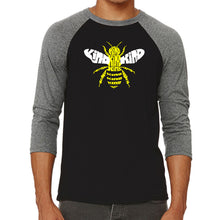 Load image into Gallery viewer, Bee Kind  - Men&#39;s Raglan Baseball Word Art T-Shirt