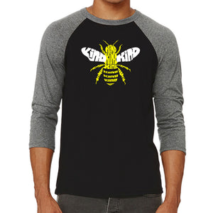 Bee Kind  - Men's Raglan Baseball Word Art T-Shirt