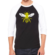 Load image into Gallery viewer, Bee Kind  - Men&#39;s Raglan Baseball Word Art T-Shirt