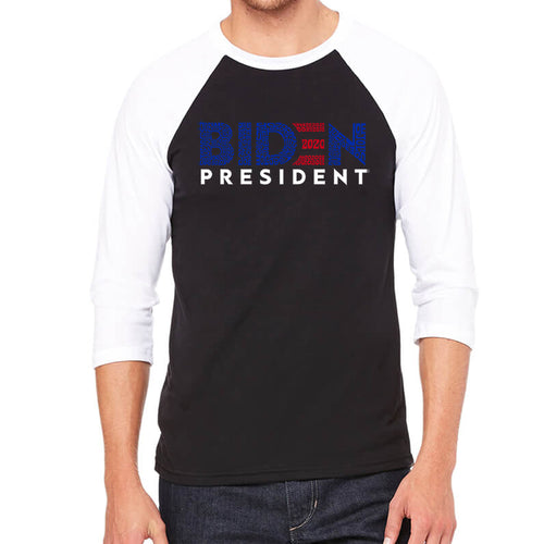 Biden 2020 - Men's Raglan Baseball Word Art T-Shirt