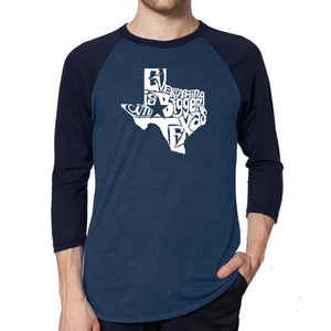 Everything is Bigger in Texas - Men's Raglan Baseball Word Art T-Shirt