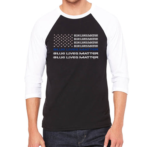 Blue Lives Matter - Men's Raglan Baseball Word Art T-Shirt