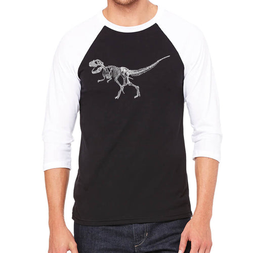Dinosaur TRex Skeleton - Men's Raglan Baseball Word Art T-Shirt