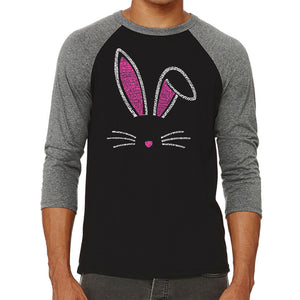 Bunny Ears  - Men's Raglan Baseball Word Art T-Shirt