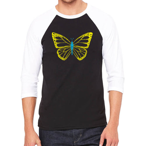 Butterfly  - Men's Raglan Baseball Word Art T-Shirt