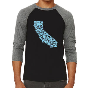 California Hearts  - Men's Raglan Baseball Word Art T-Shirt