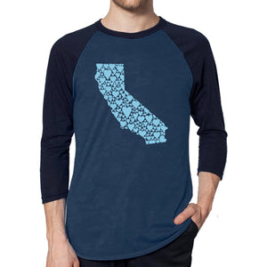 California Hearts  - Men's Raglan Baseball Word Art T-Shirt